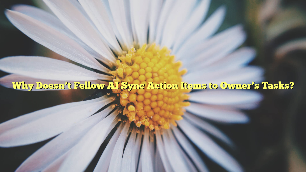 Why Doesn’t Fellow AI Sync Action Items to Owner’s Tasks?